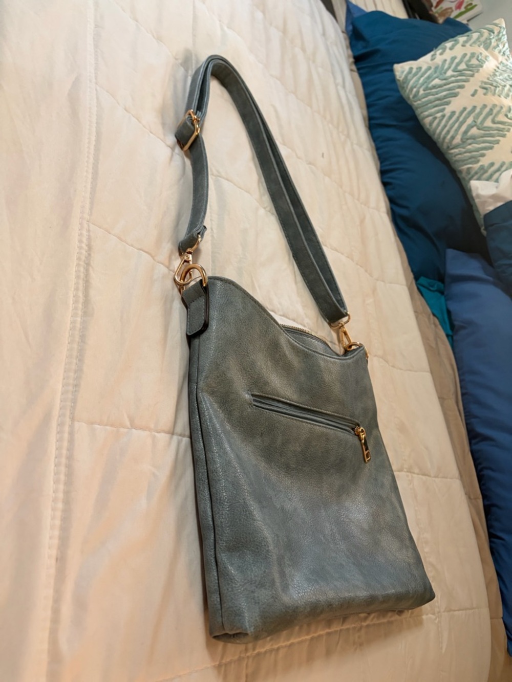 Jen & Co - Classic Women's Crossbody Bag in Light Blue 12x10 - Picture 6 of 10